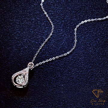 【CF鑽飾】項鍊 莫桑鑽《靈動之露》50分 項鏈 鑽石 純銀 聖誕 交換禮物 新年 飾品 生日 告白 送禮 禮盒