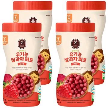 Baby Bonjuk 泡芙米餅  草莓風味  50g  4瓶
