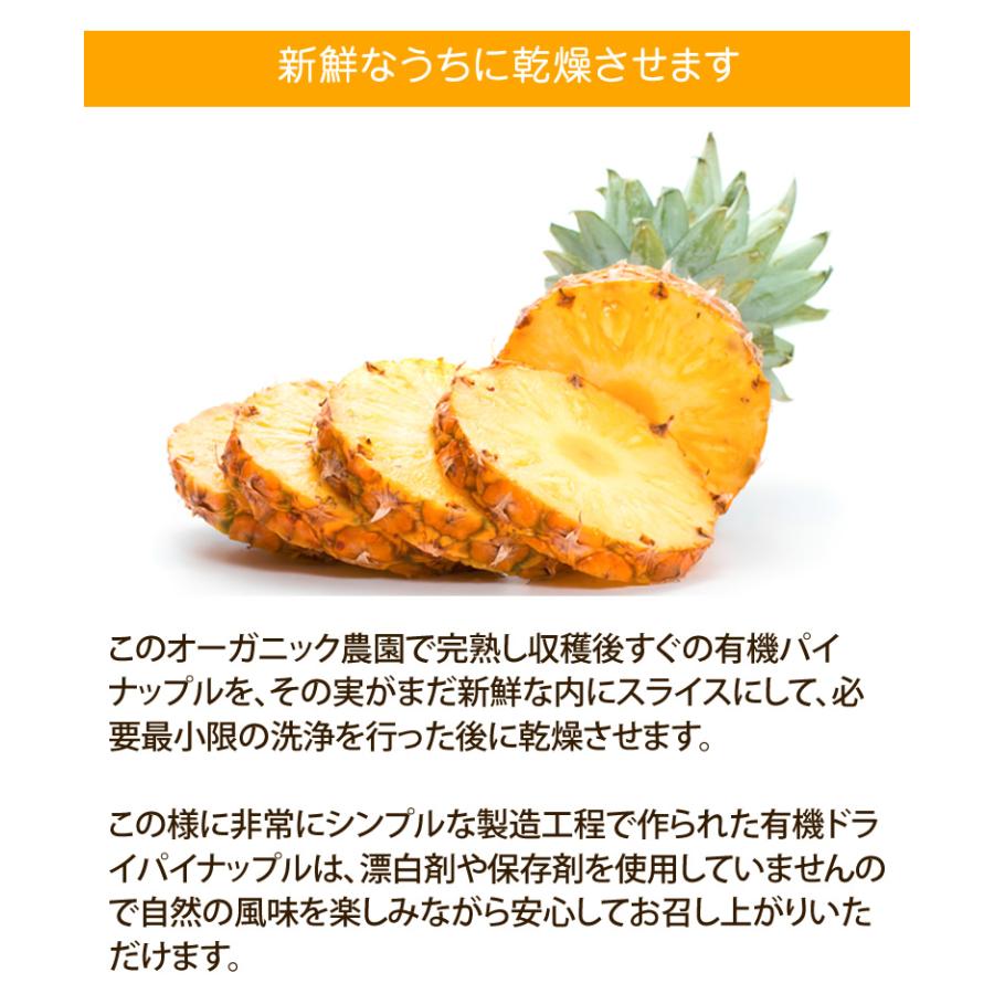 ドライパイナップル 65g JASオーガニック タイ産有機 3袋 JAS Certified Organic Dried Pineapple