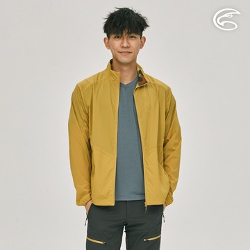 ADISI 男輕肌感彈透抗風撥水立領外套AJ2391054 (M-2XL) 油黃｜輕薄透氣 輕抗風 輕撥水 彈性 快乾 機能外套