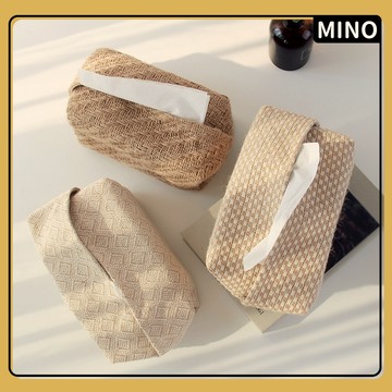 日式棉麻編織創意紙巾盒【台灣現貨】簡約藝術收納袋 民宿風格客廳餐桌裝飾 日式生活居家棉麻衛生紙套衛生紙盒 布藝衛生紙裝飾