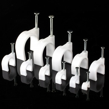 電纜固定夾 插釘式電纜線固定夾 夾線釘 纜線釘 固定釘100PCS 鋼釘線卡 #五金#R型夾