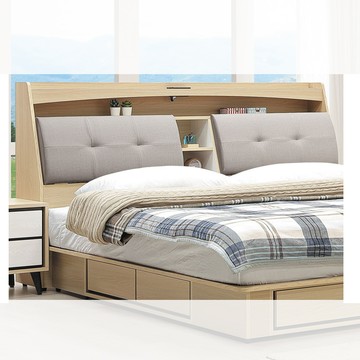 【顛覆設計】斯雷克靠枕插座床頭箱(雙人5尺)