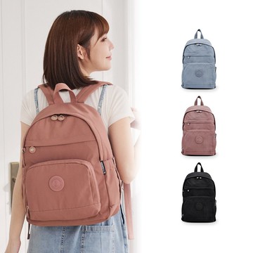 【休閒格紋】樂活遊記 - 格紋經典風附插袋後背包 - 共三色