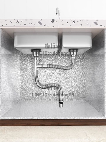 櫥柜水槽下的防潮墊紙廚房鋪柜紙廚柜里面防水防霉翻新錫箔紙自粘【步行者戶外生活館】