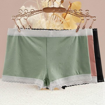 防走光大尺碼安全褲 四角提花包臀蕾絲花邊 雙層棉襠打底短褲 四季百搭 大碼女裝 2026新款