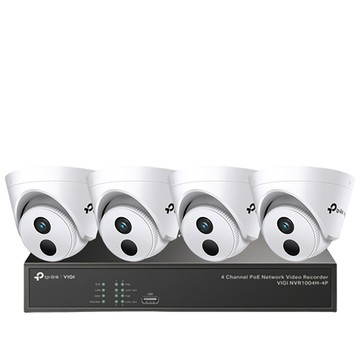 TP-Link 昌運監視器組合 VIGI NVR1004H-4P 4路 NVR 網路監控主機+VIGI C420I VIGI 2MP 紅外線半球網路攝影機*4