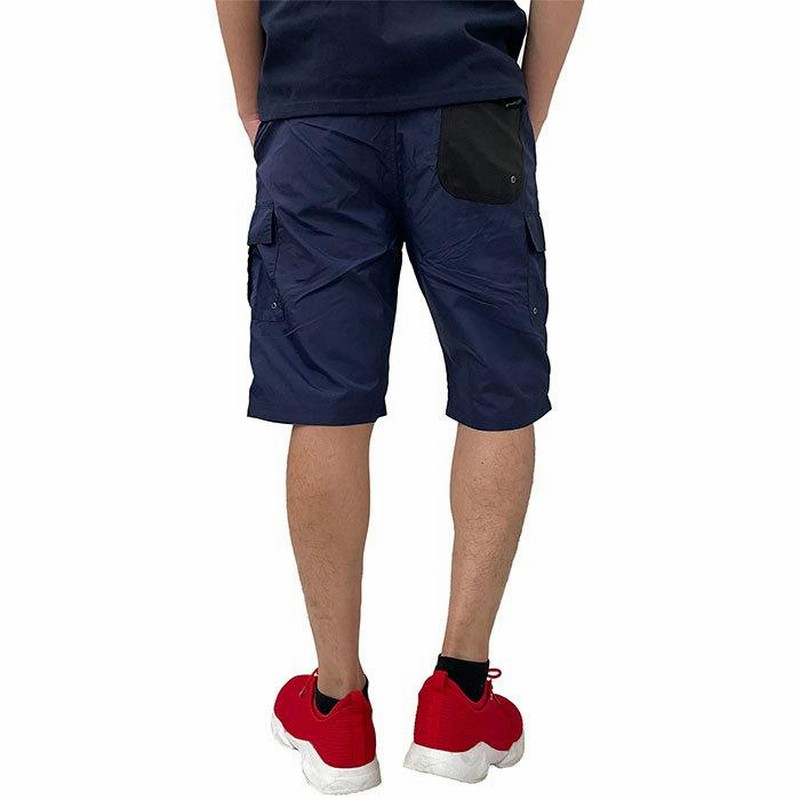 クラブハウス　水陸両用　ネイビー ショートパンツ 青色ロゴ LOGOS パンツ LOGOS/ロゴス 撥水 水陸両用 ワンポイント刺繍