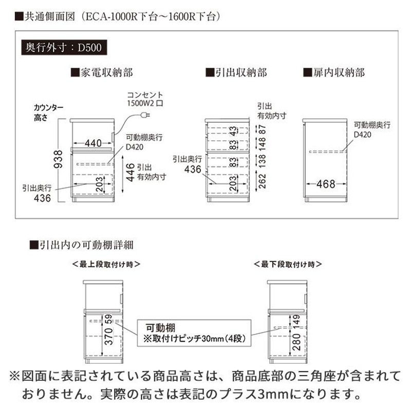 パモウナ カウンター 幅160cm 奥行50cm 高さ94cm EC 下台販売 完成品