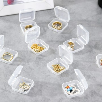 台灣現貨⭐飾品收納盒 透明小盒子 首飾盒 塑料盒子 耳塞收納盒 迷你盒子 防氧化 零件盒 整理盒 防塵盒 魚鉤盒 收納盒