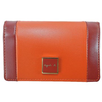agnes.b 方牌LOGO名片夾(橘紅）/展示品