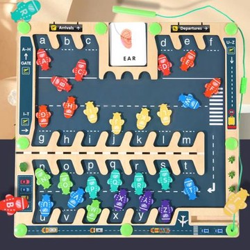 兒童磁性運筆迷宮拼單詞玩具磁力走珠益智幼兒園控筆寶寶專注訓練