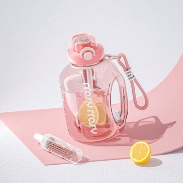 【春季繽紛色款-期間優惠】大容量Tritan運動水壺 獨立茶倉設計 2600ml 夏日青檸