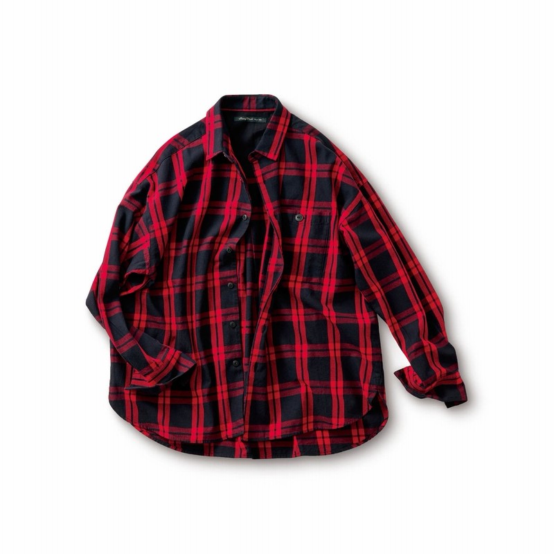 タータンの気さくなチェックシャツ メンズ 赤 サニークラウズ フェリシモ Felissimo 通販 Lineポイント最大1 0 Get Lineショッピング