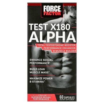 Force Factor, Test X180 Alpha®，60 粒膠囊