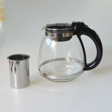 優樂悅~花茶壺 廠家直批 大容量1500ml不銹鋼鋼漏玻璃泡茶壺 可印刷LOGO手沖壺 茶壺