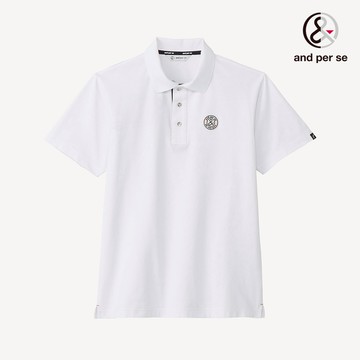 【and per se】男款白色高性能材料吸汗速乾減少黏膩感短袖POLO衫 DGV29705