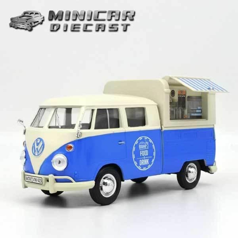 1/24 箱入り ミニカー VOLKSWAGEN TYPE2 T1 ブルー アイボリー VW