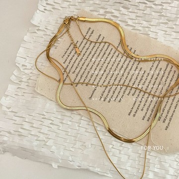 【RJ New York】歐美多層次蛇骨鍊項鍊(金色)