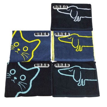 【工廠直營】毛巾 運動巾 純棉毛巾 吸水毛巾 緹花毛巾 提花 貓狗毛巾 純棉 全色紗 不掉色 34x82cm 達興織造