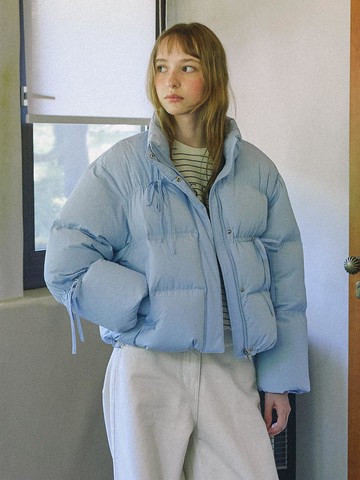 Ribbon down down short padded jumper