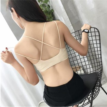 美背背心女外穿帶胸墊上衣裹胸打底網紅爆款夏抹胸小吊帶內搭冰絲