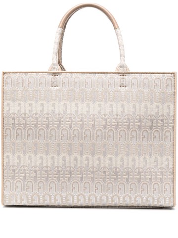 Furla - Toni jacquard-embossed bag - women - Fabric - One Size - Neutrals