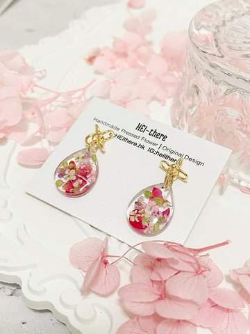 浪漫花海 - 水滴 耳環/耳夾  垂吊 925 抗敏感