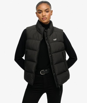 Superdry Women's Sports Puffer Gilet Black Size: 10