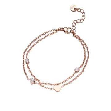 【ULOO】Twinkle 心語流光不鏽鋼手鍊-玫瑰金 UB2000430
