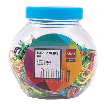 得力Deli彩色迴紋針/E0053/29mm/200支