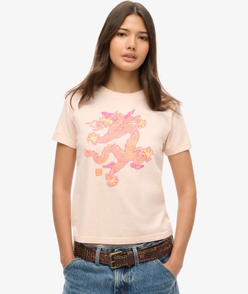 Superdry Women's Women's x Komodo Dragon Slim T-shirt Pink / Pink Clay - Size: 12 Size: 8