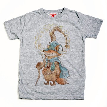 T恤 短袖 冊一 魔法師 狐狸 男女皆宜 棉混紡 柔軟 舒適