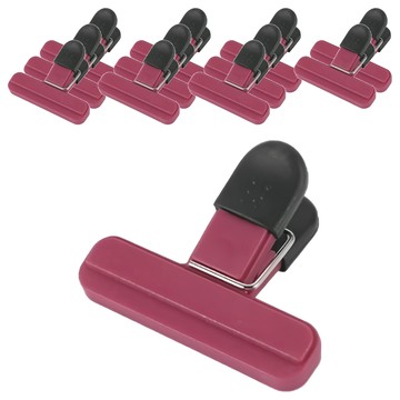 G728 食物封口夾 小 紅色 12個 1組 ABS 橡膠材質 防滑手柄