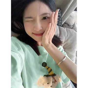 爆款直降价 女生內搭上衣 顯瘦T恤 夏季上衣 短袖T恤 百搭上衣100%純棉薄荷綠短袖t恤女2025夏季薄荷曼波風穿搭寬