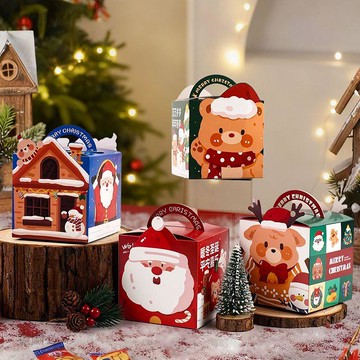 桃園出貨🍒平安夜蘋果盒禮盒創意禮品盒聖誕節裝飾小禮物袋糖果平安果包裝盒0C5D