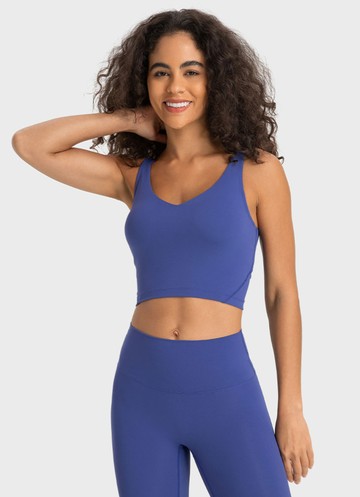 【双紅瑜珈】背心式U型瑜珈美背背心 (湛藍)