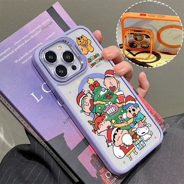 聖誕小新 磁吸防摔殼 金屬鏡頭支架 磁吸手機殼 iPhone 17 16 15 14 13 12 11 Max 防摔殼