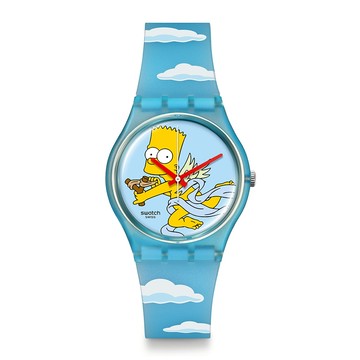 Swatch ANGEL BART 辛普森家庭/男錶/女錶/瑞士製造 SO28Z115 (34mm)【官方旗艦店】