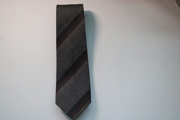 棕色羊毛條紋領帶雅痞紳士禮盒裝tie