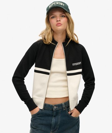 Superdry Women's Athletic Essentials Zip Through Track Top Black Size: 10