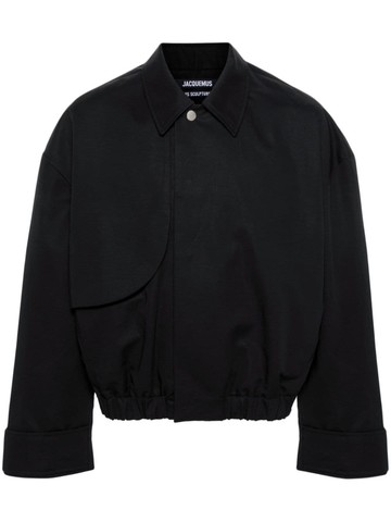 Jacquemus - Salti bomber jacket - men - Linen/Flax/Viscose/Cotton - 50 - Black