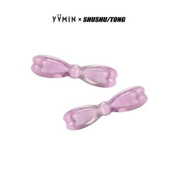 YVMIN尤目 X SHUSHUTONG長耳彩色雕刻樹脂蝴蝶結發夾新年生日禮物