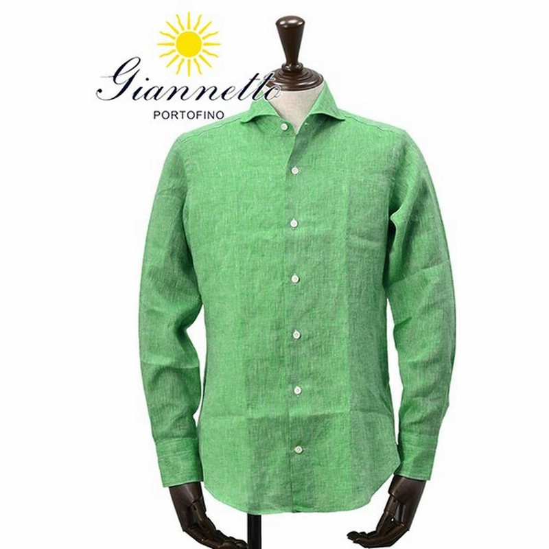 ジャンネット Giannetto 長袖カジュアルシャツ メンズ リネン 麻シャツ ウォッシュグリーン 8400 スリムフィット 国内正規品 でらでら 公式ブランド 通販 Lineポイント最大0 5 Get Lineショッピング