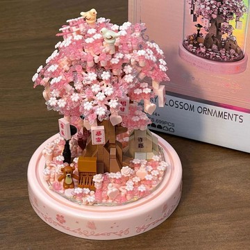 精選百貨生日禮物 交換禮物 櫻花招財樹茉莉花永生花拼裝3d立體擺件拼圖節日禮物送男女生Aring百貨精選