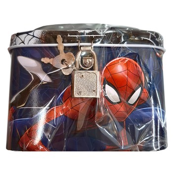 MARVEL 漫威 SPIDER-MAN 蜘蛛人 手提附鎖方型存錢筒  黑色  1個