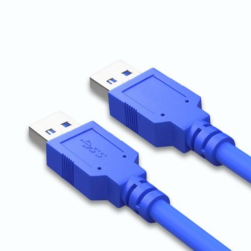 易控王 0.6M USB3.0公對公連接線 藍色 USB公對公短線(30-720-02)