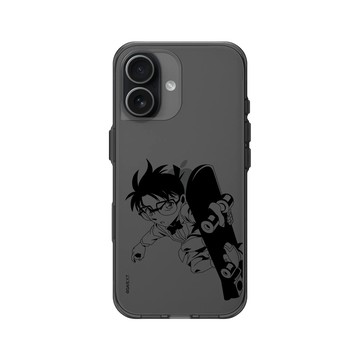 iPhone 17 Clear (相機按鈕) 酷墨灰 - Detective Conan - 黑色滑板