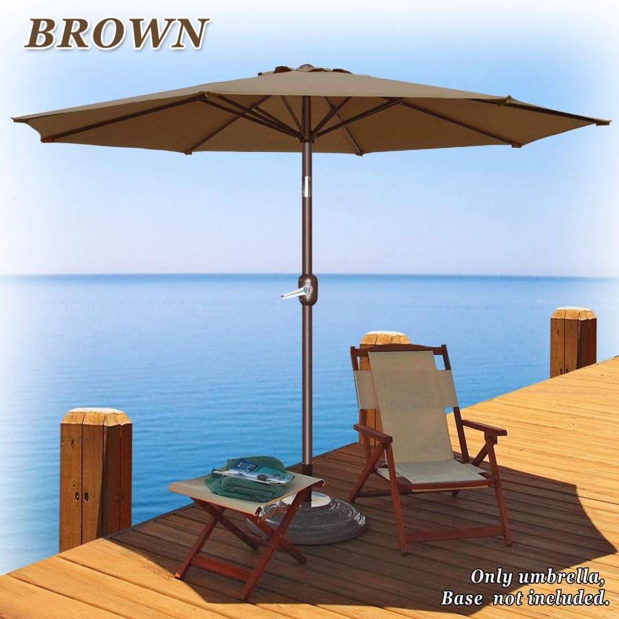 Strong Camel 9' Parasol New Patio Garden Umbrella Sunshade Market Outdoor-Brown