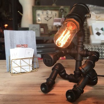 曙MUSE｜工業風檯燈 可調 黑色 機器人桌燈 水管造型檯燈 loft 工業風 咖啡廳 民宿 餐廳 住家 設計